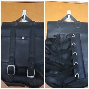 Vintage Willie and Max Black Leather Saddlebag Made In USA 16x11x6